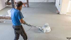 Laitance in floor screed before tiling