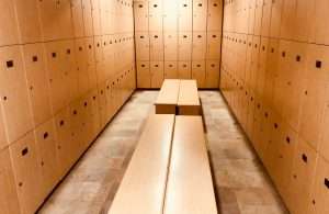 Tiling a commercial changing room